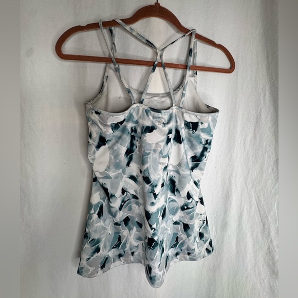 Gaiam Strappy Back Athletic Tank Top Abstract Turquoise Print Size Small - Picture 3 of 6